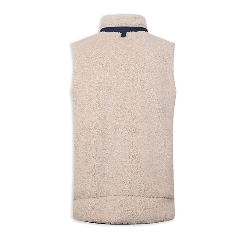 OEM and ODM men's casual golf vests made of polyester with full-zip front-opening and American wool for the lapel in the United States