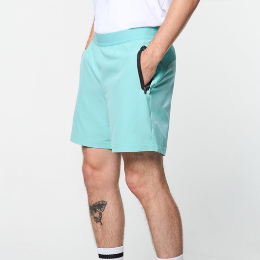 Custom-made logo shorts with a 5-inch inseam, quick-drying, easy to care for, featuring high-quality solid-color zipper pockets, high-performance men's shorts