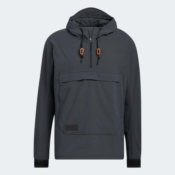 Customized Men's Plain Grey Woven Pullover Hoodies Fashion Pocket Half Zip Neck Waterproof Autumn Season Digital Printing Solid