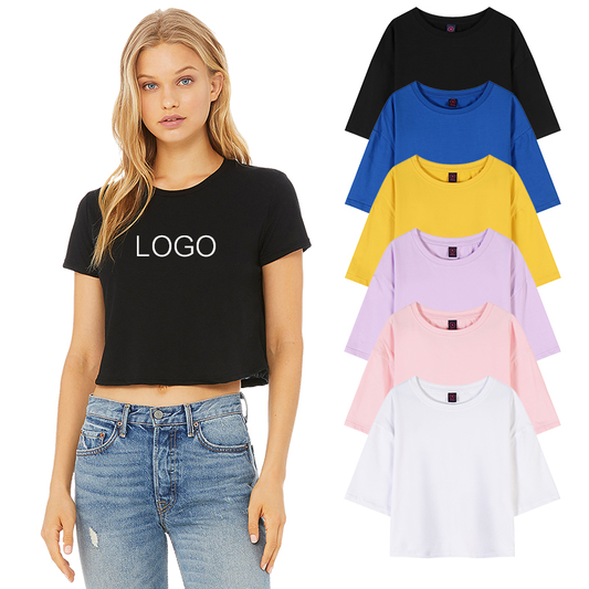Women's Design 220 Gsm Cotton Oversized T-Shirt Custom Logo Printing Crop Top High Quality XL Size for Summer