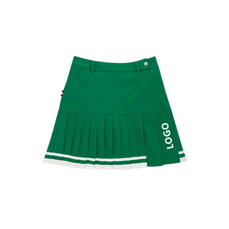 Custom-made new women's sporty figure-hugging, high-waisted, breathable, anti-slip pleated skirts, half skirts with color-blocking for golf