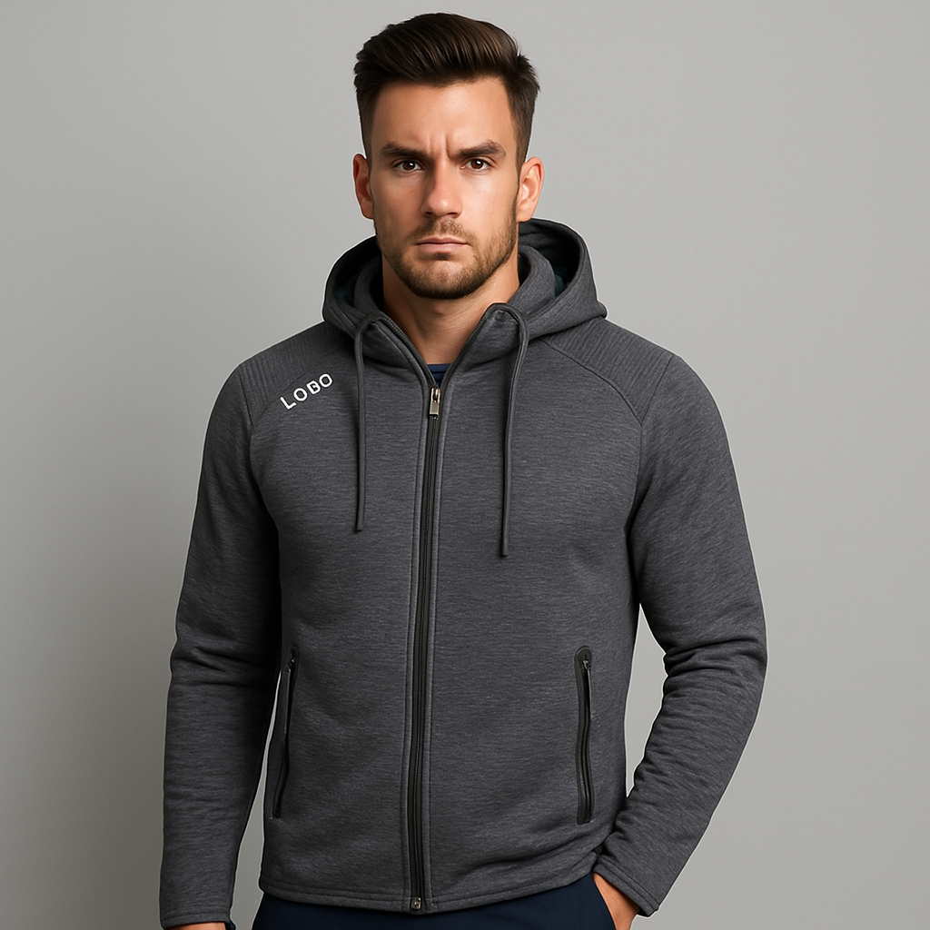 Heavy Weight Custom Embroidery Printing Blank Men's Clothing Golf Boxy Zip up Hoodie Manufacturer