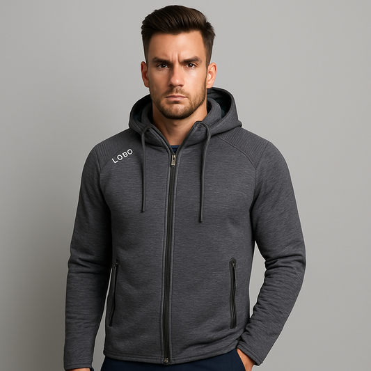 Heavy Weight Custom Embroidery Printing Blank Men's Clothing Golf Boxy Zip up Hoodie Manufacturer