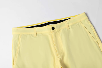 Cream Yellow Wrinkle - Resistant Straight - Leg Casual Pants
