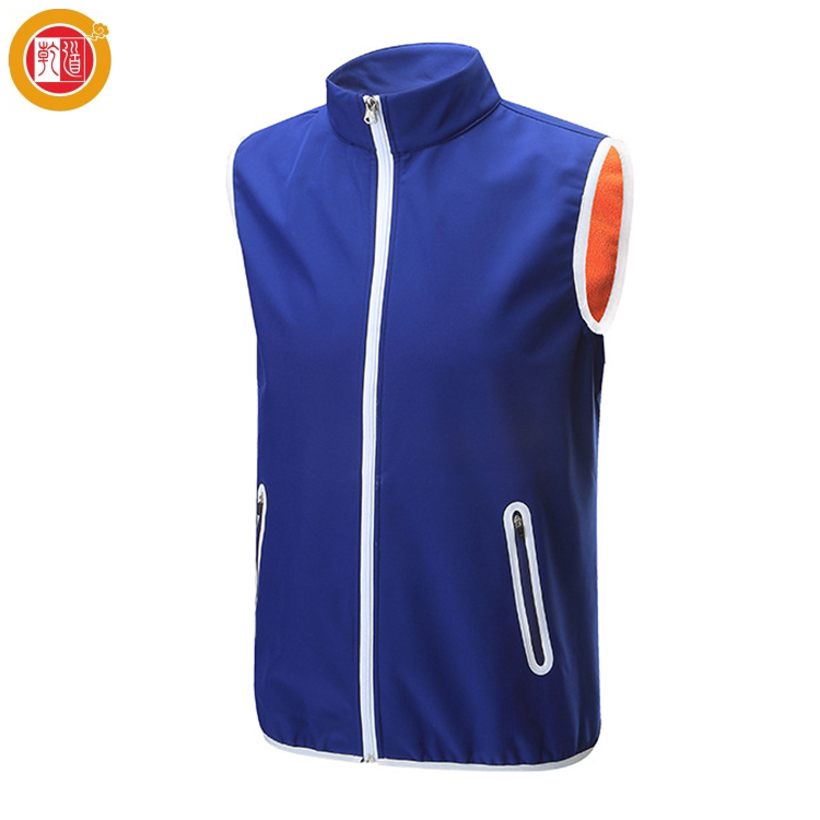 OEM customized logo men's double-sided breathable soft shell vest jackets, sleeveless zippered practical outerwear for golf sports