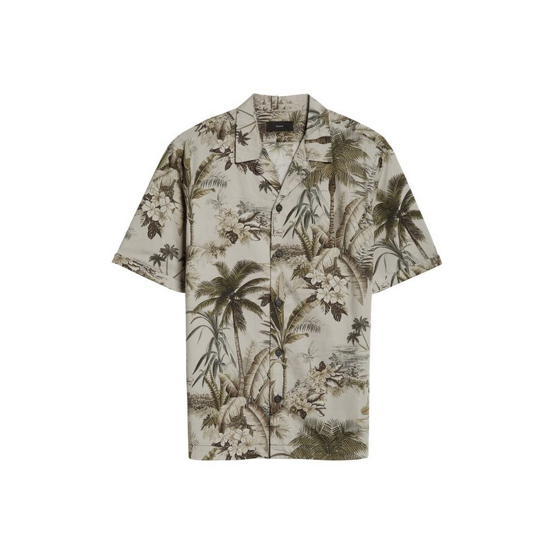 Custom Printed Floral Mens Matching Two Piece Shirt and Shorts Set Hawaiian Beach Boxy Fit Cropped Button up Shirt Men