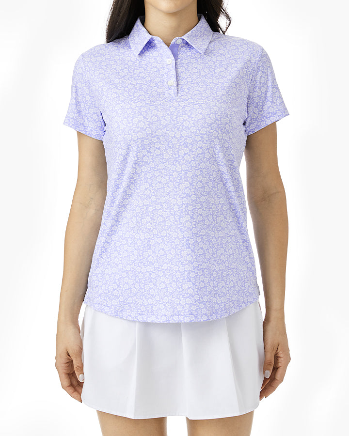 High Quality Floral Durable Lightweight Sublimation Quick Dry Sport Uniform Golf Polyester Spandex Women's Athletic Polo Shirts