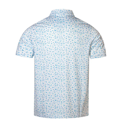 Blue Splatter Polo Shirt - Antimicrobial Quick Dry Slim Fit for Men