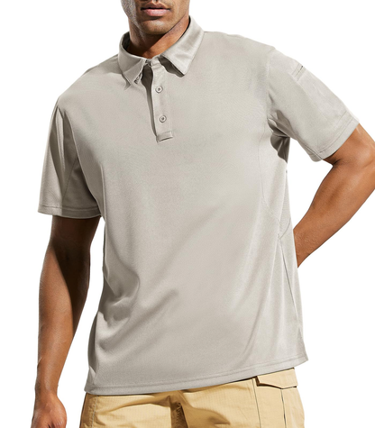 Custom Logo Men's Outdoor Performance Short Sleeve Moisture Wicking Tactical Polo Shirts