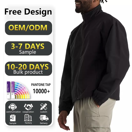 Customized lightweight waterproof autumn windbreakers, men's quilted windproof work pilot jackets with full zippers