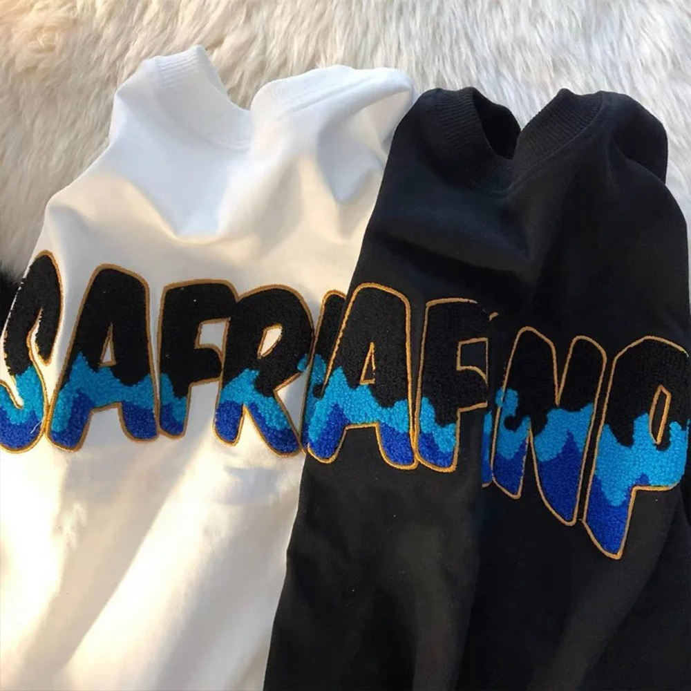 Summer Custom 100% Cotton Heavy Embroidered T-Shirt Sporty Men's and Women's Colorful Towel Design