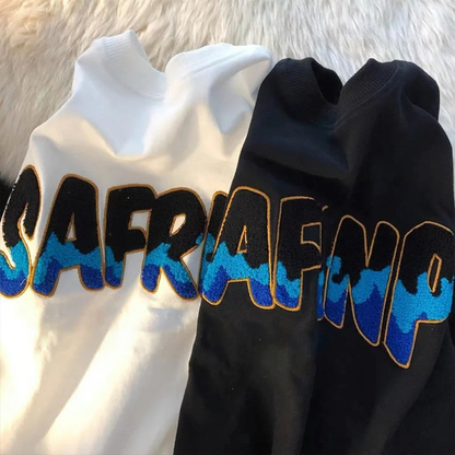 Summer Custom 100% Cotton Heavy Embroidered T-Shirt Sporty Men's and Women's Colorful Towel Design