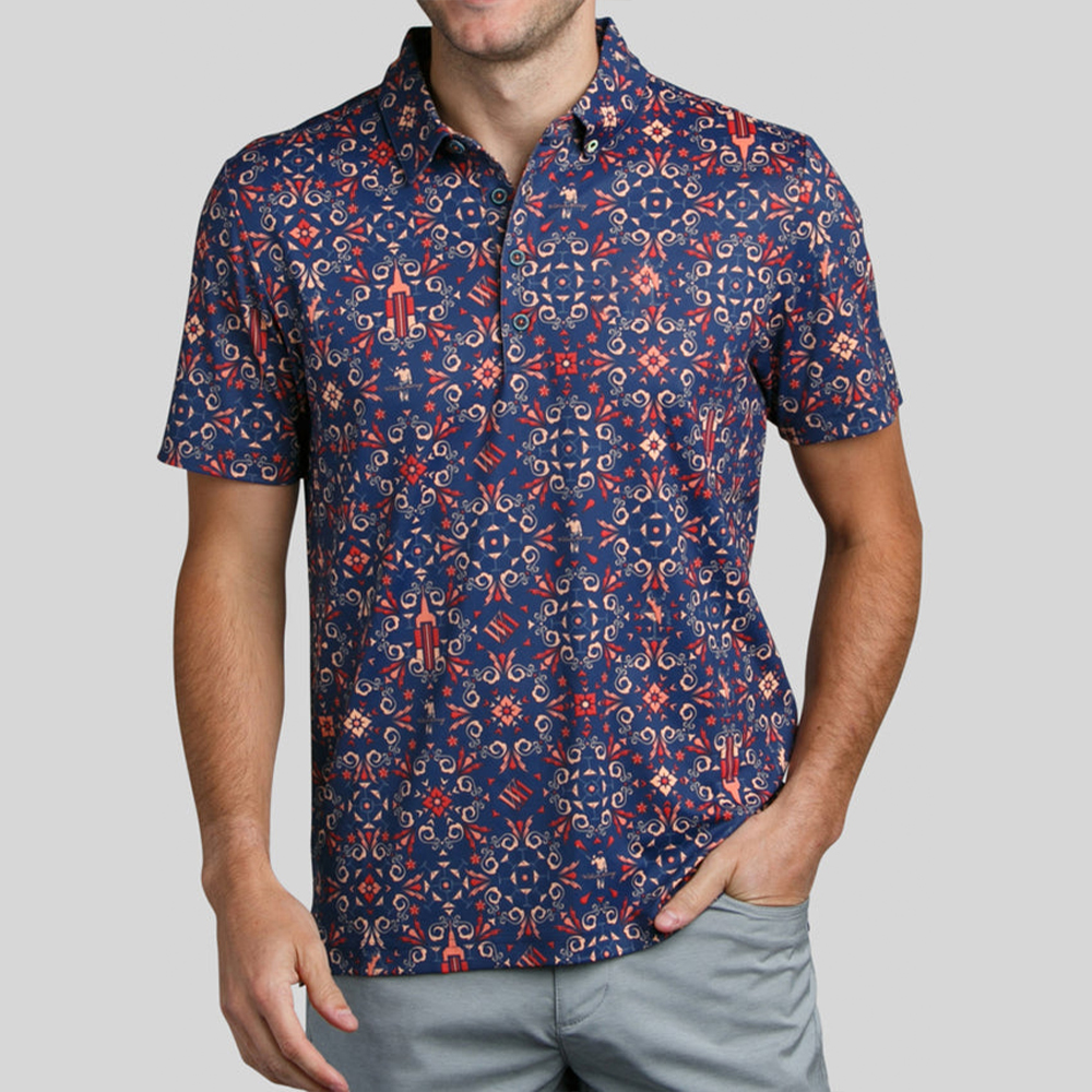 Custom logo 94% Polyester 6 % Spandex Luxury Pique Polo Shirts Four Way Stretch Golf Clothing