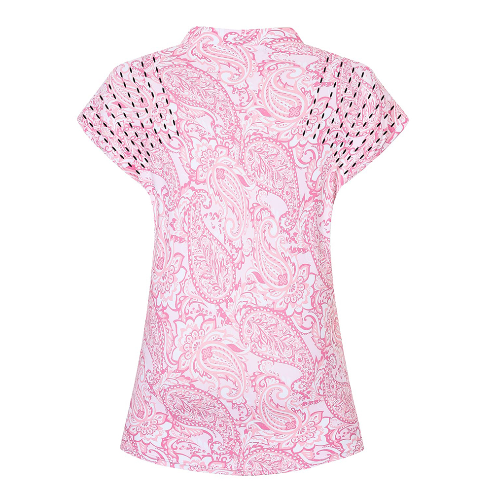 Supplier-customized logo, figure-hugging milk silk V-neck polo shirts with digital printing, suitable for golf T-shirts