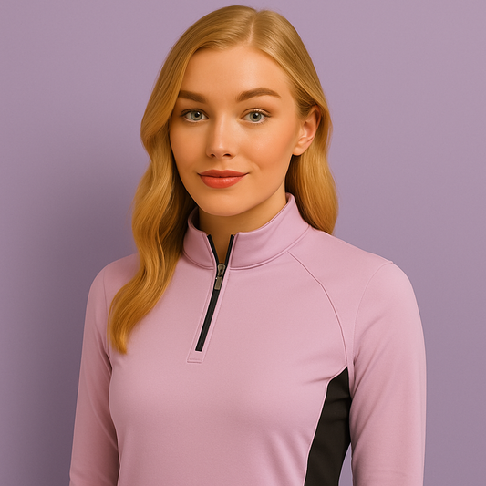 High Quality Custom Women's Long Sleeve Golf Jumper Quick-Drying 1/4 Zip Half Chest Top Soft Pullover Color Combination Jersey