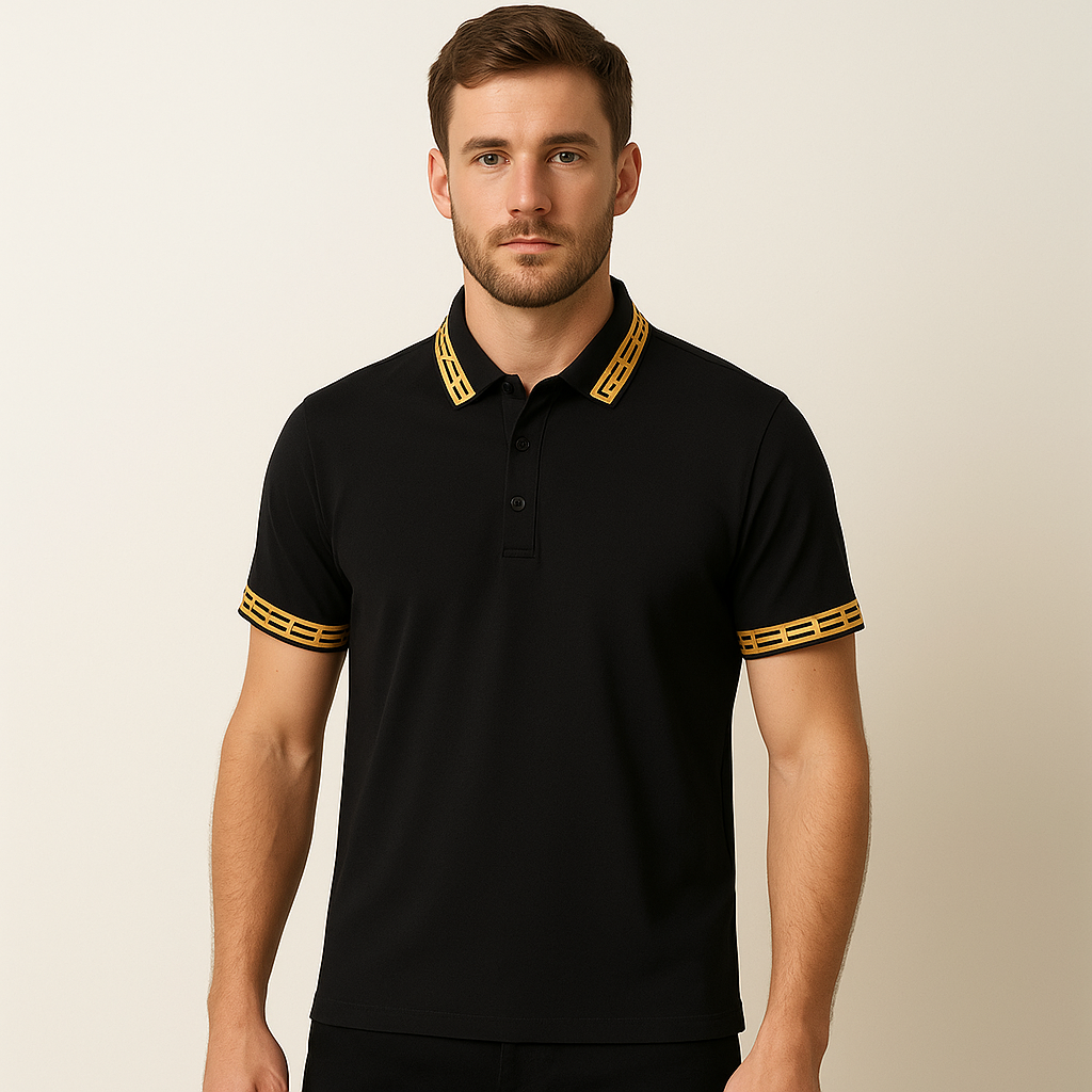 Custom Logo Short Sleeve Casual Patchwork Print Summer Fashion Slim Fit Golf Polo Shirt