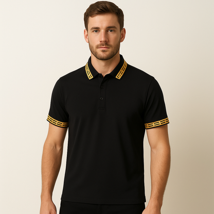 Custom Logo Short Sleeve Casual Patchwork Print Summer Fashion Slim Fit Golf Polo Shirt