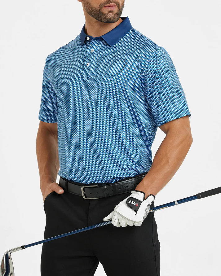 Men's Golf Polo Shirt - Blue Performance Polo for Ultimate Comfort and Style