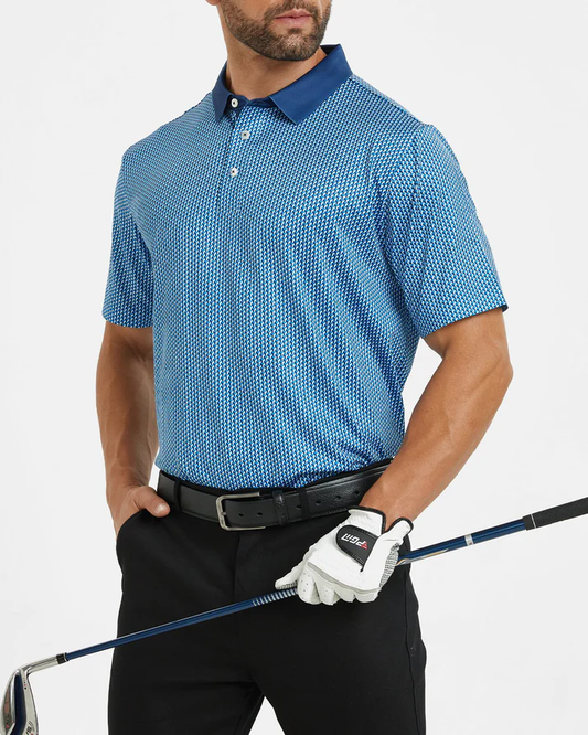 Men's Golf Polo Shirt - Blue Performance Polo for Ultimate Comfort and Style