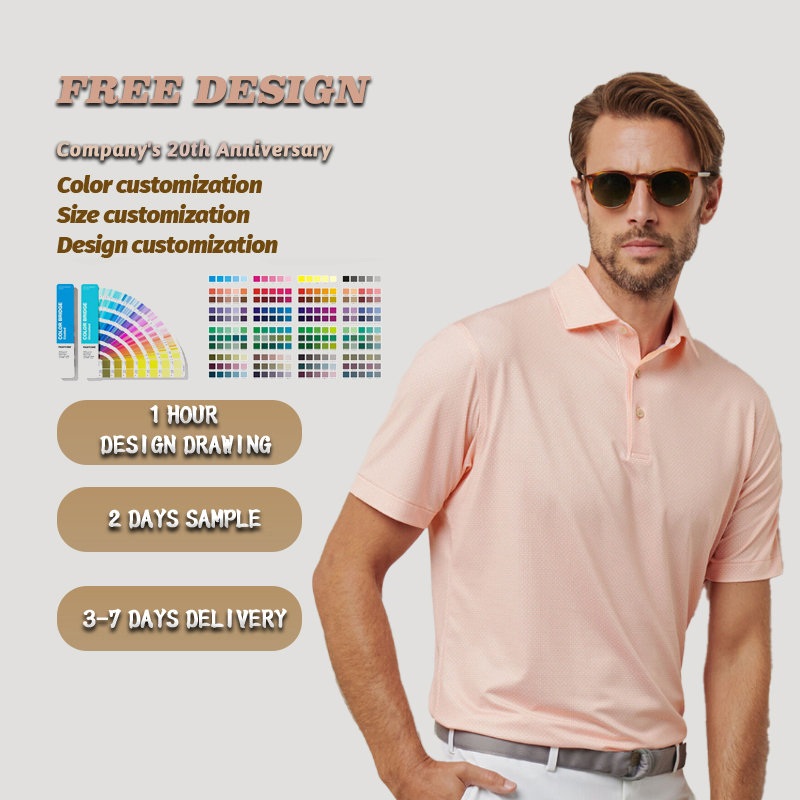 Custom Logo 4 Way Stretch Quick Dry Top Printed Design Golf Wear Slim Fit Mens Golf Apparel Polo Shirts