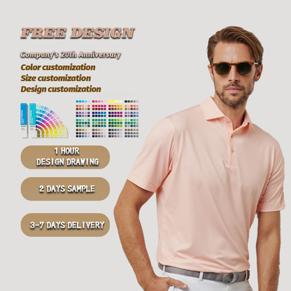 Custom Logo 4 Way Stretch Quick Dry Top Printed Design Golf Wear Slim Fit Mens Golf Apparel Polo Shirts