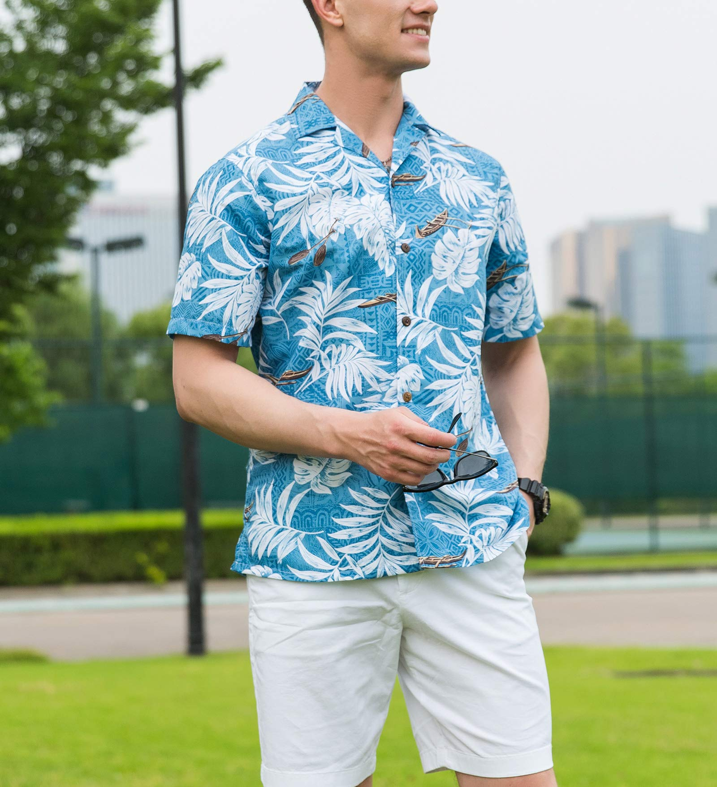 OEM Summer Men's Casual and Comfortable Floral Custom Printed Pattern Beach Loose Short Sleeved Men's Hawaiian Shirt