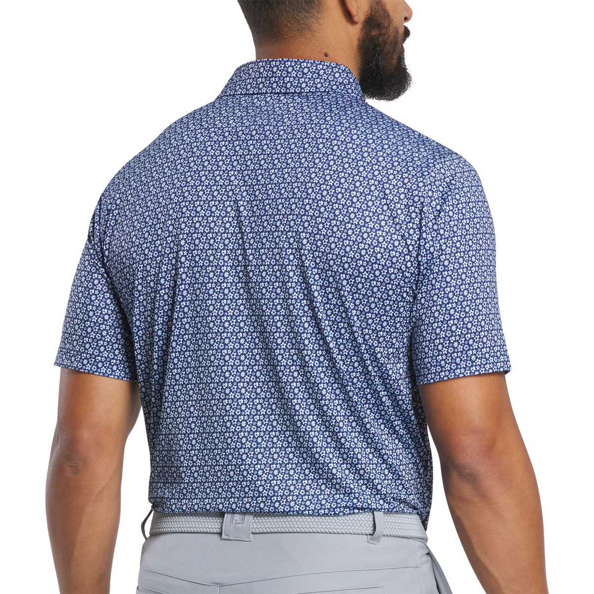 Custom Logo Quick Dry Performance Athletic Casual Spandex Polyester Floral Printed Sublimated Knit Firm Collar Golf Shirt Polos