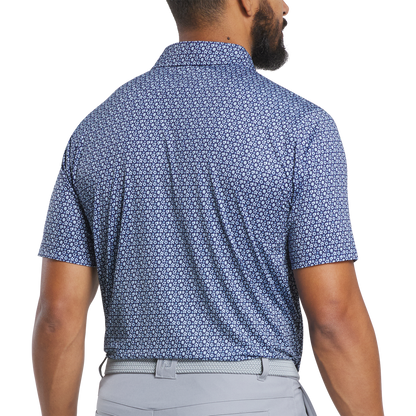 Custom Logo Quick Dry Performance Athletic Casual Spandex Polyester Floral Printed Sublimated Knit Firm Collar Golf Shirt Polos