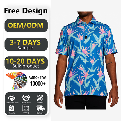Men's Dry Fit Jersey Golf Shirt High Quality Custom Summer Short-Sleeved for Polo Printed Clothing Manufacturers Design