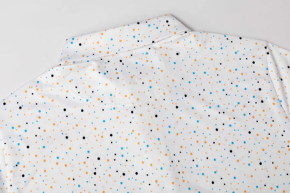 Antimicrobial Polo Shirt with Colorful Polka Dot Print and Quick-Dry Technology