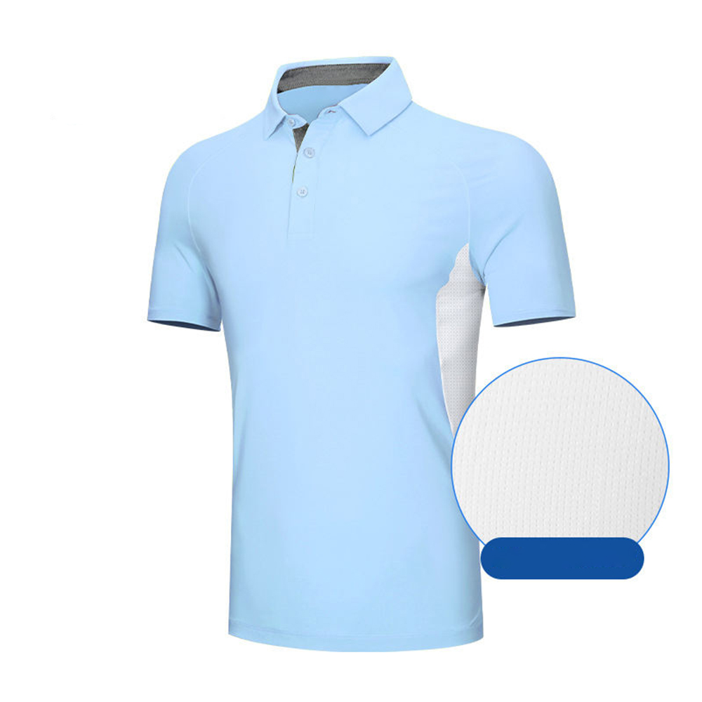 Custom Logo Royal Blue for Polo Jersey Shirt Quick-Drying Polyester Spandex Casual Golf Wear with Printed Pattern