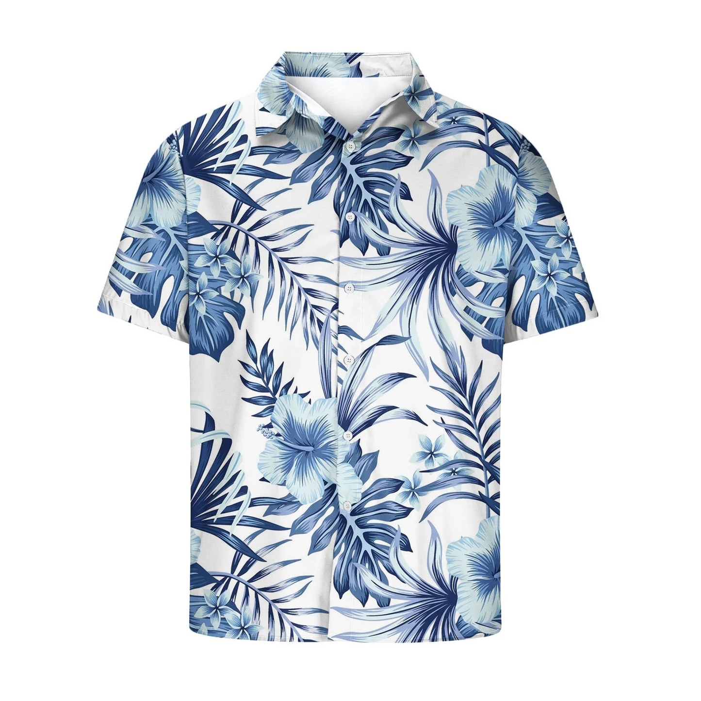 Oem Custom Men's Hawaiian Floral Sublimation Print Button-down Shirt for Men