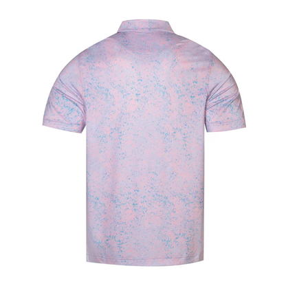 Pink Blue Splatter Polo Shirt - Antimicrobial Quick Dry Slim Fit