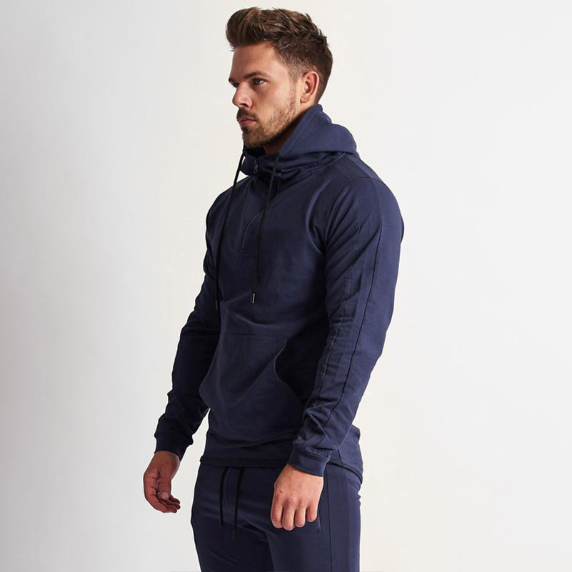 High Quality Custom Men Long Sleeve Polyester Spandex 1/4 Zip Quarter Golf Pullover Hoodies