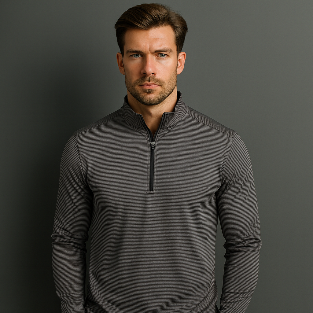 Autumn Men's Sports Golf Long Sleeve 1/4 Zip Pullover Custom Logo Printed Plain Color Golf Sweatshirt