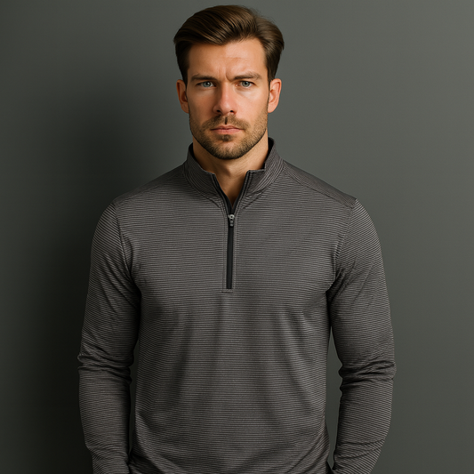 Autumn Men's Sports Golf Long Sleeve 1/4 Zip Pullover Custom Logo Printed Plain Color Golf Sweatshirt