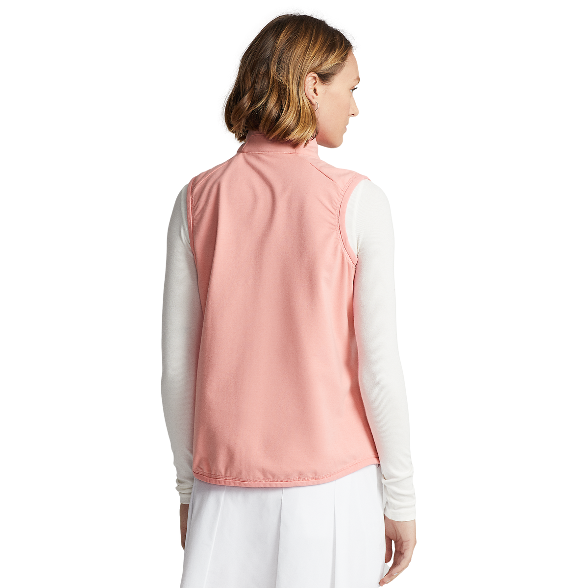 Custom logo full-body printed, full-zip, French terry sleeveless personalized women's plus-size sports women's golf vests