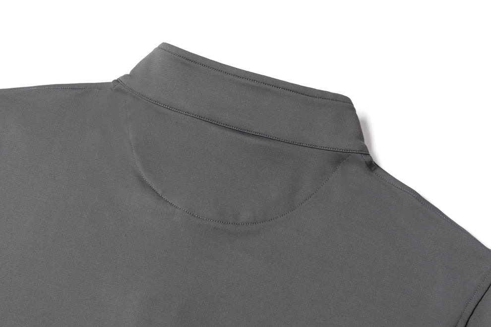 Men's Grey - toned Half - Chest Zipper Stand - Collar Casual Sweatshirt