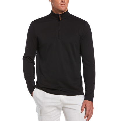 Custom logo Men's Solid Color Long Sleeve Golf Microbomb Quick Drying 1/4 Zip Pullover Golf Shirt