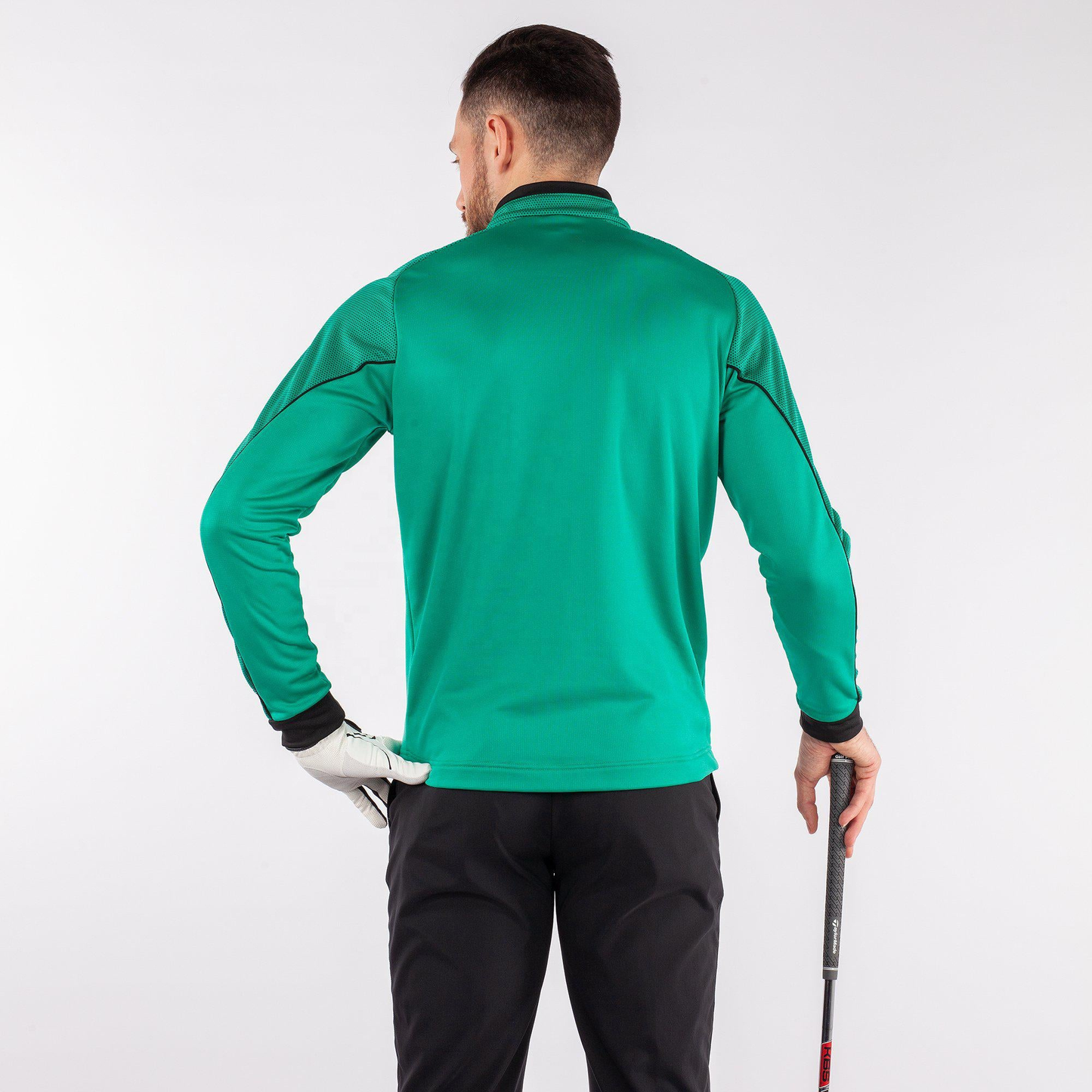 Custom Men's Performance Quarter Zip Neck Golf Pullover Sweatshirt Quick Dry Active Lightweight Green Hoodies Sweatshirts