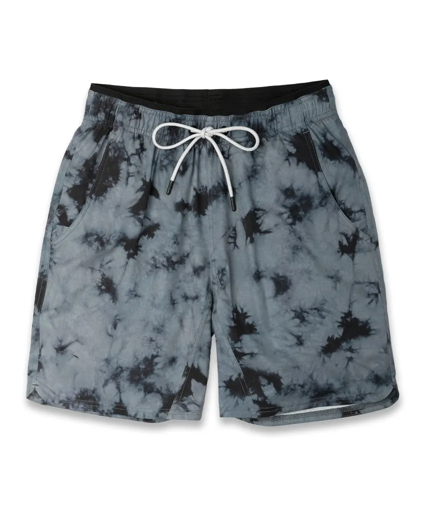 Custom-made men's high-street jacquard printed sports running shorts with zippered waist sets, featuring floral patterns and anti-wrinkle functions