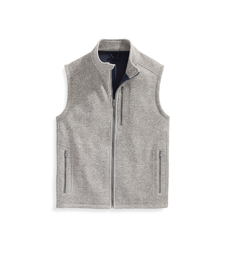 Customized practical high-quality full-zip sweater wool vests, men's sports vests