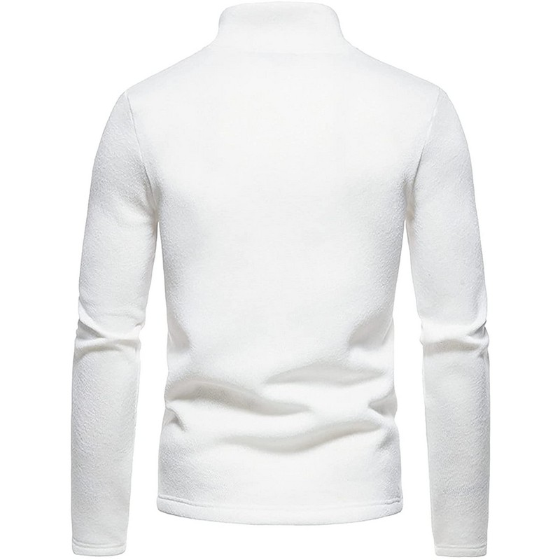 Custom Men's Slim Fit Quarter Zip Neck Sweater Lightweight Cotton Knitted Mock Turtleneck Pullover for Autumn Digital Printing