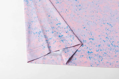 Pink Blue Splatter Polo Shirt - Antimicrobial Quick Dry Slim Fit