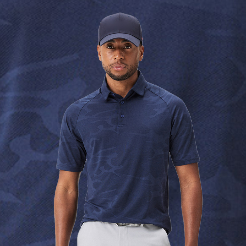 Custom Logo Pattern Printing Knitted Fabric XL Size Camo Golf Polo Shirts